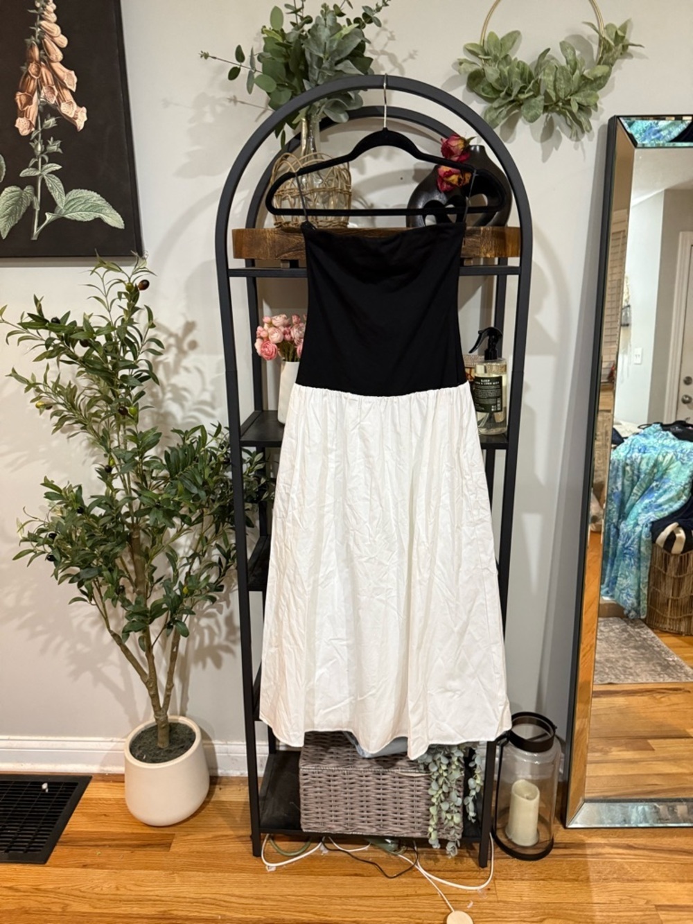 Wayf Black Slip Dress with Spaghetti Straps